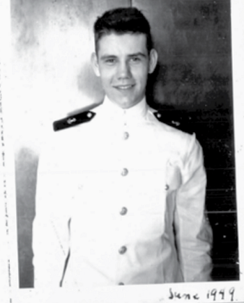 Wayne Hughes in his plebe year at the Naval Academy